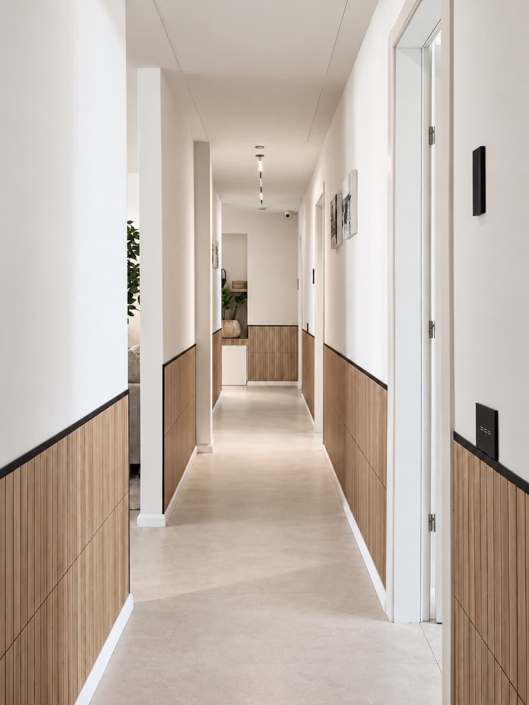 Hallway leading to the private rooms at Hazetim House, Ramat Gan