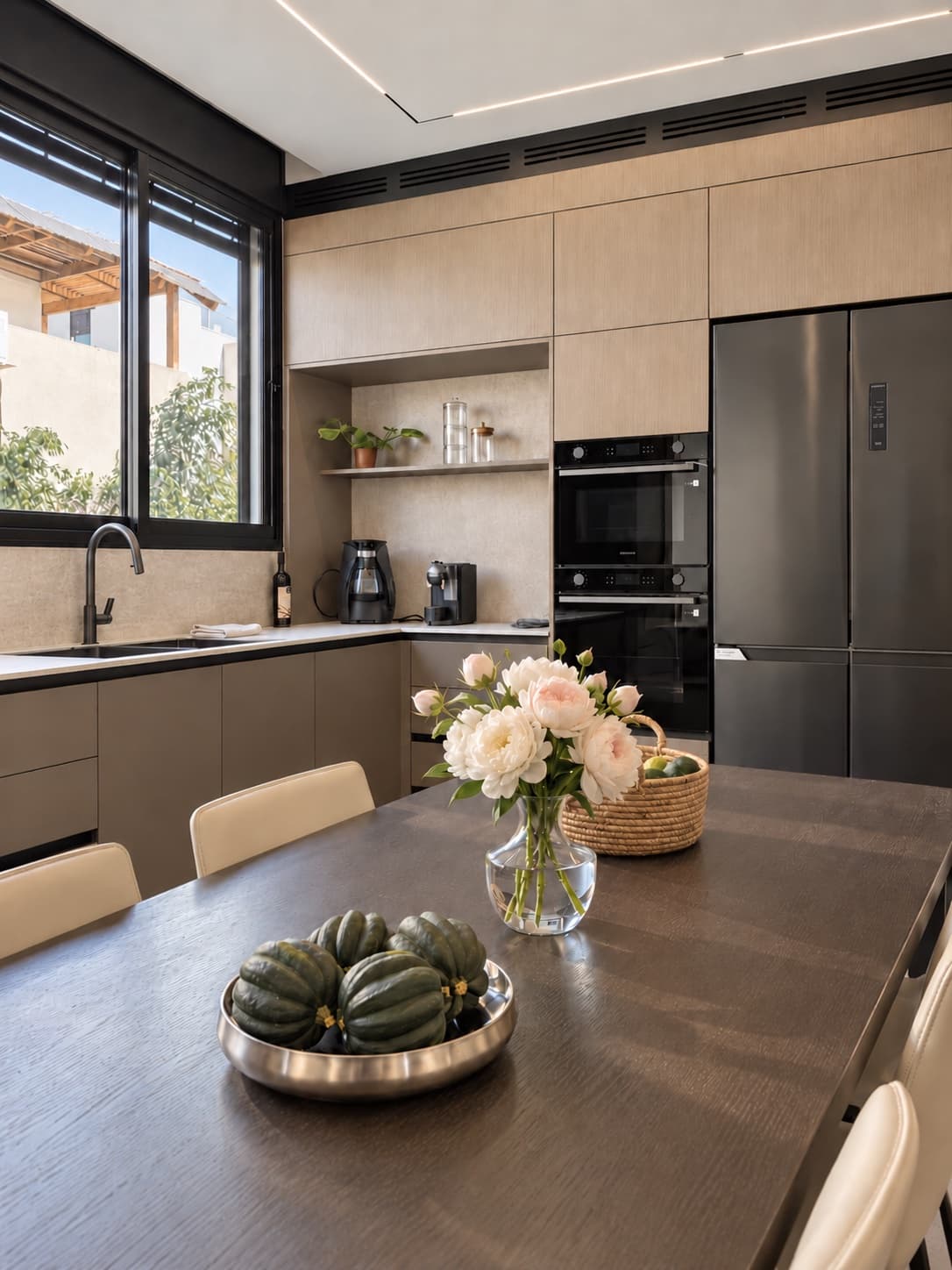 Fully equipped shared kitchen at Hazetim House, Ramat Gan