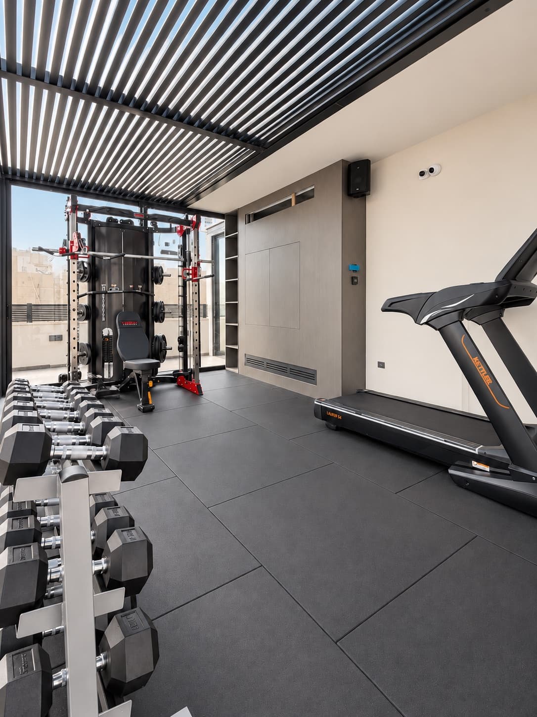 Rooftop gym at Hazetim House coliving, Ramat Gan