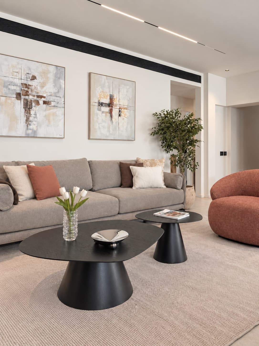 Shared living room at Hazetim House coliving, Ramat Gan